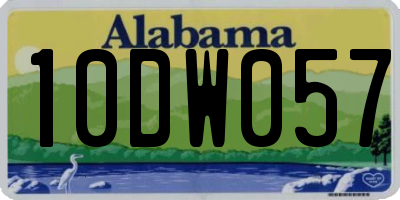 AL license plate 10DW057