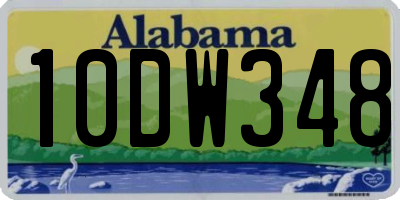 AL license plate 10DW348