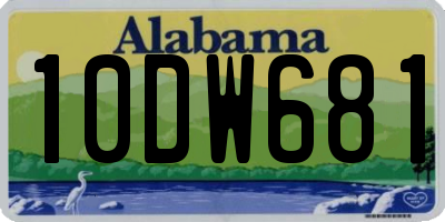 AL license plate 10DW681