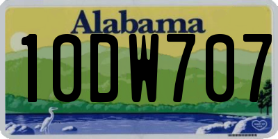 AL license plate 10DW707