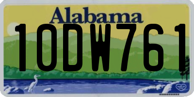 AL license plate 10DW761