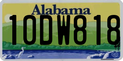 AL license plate 10DW818