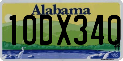 AL license plate 10DX340