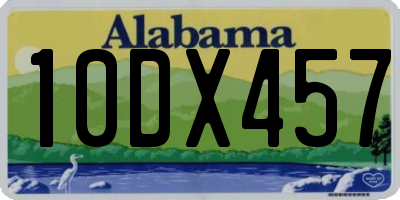 AL license plate 10DX457