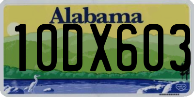 AL license plate 10DX603