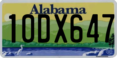 AL license plate 10DX647