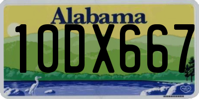 AL license plate 10DX667