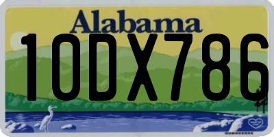 AL license plate 10DX786