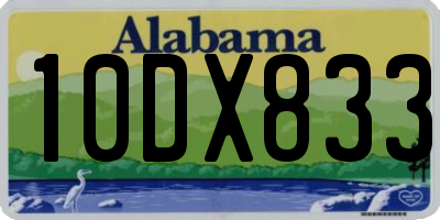 AL license plate 10DX833