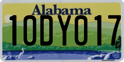 AL license plate 10DY017