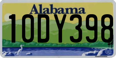 AL license plate 10DY398