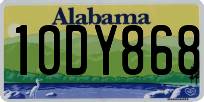 AL license plate 10DY868