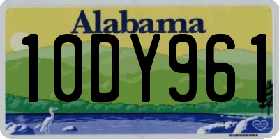 AL license plate 10DY961