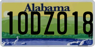 AL license plate 10DZ018