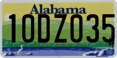 AL license plate 10DZ035