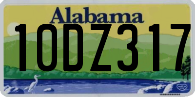 AL license plate 10DZ317