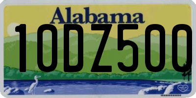 AL license plate 10DZ500