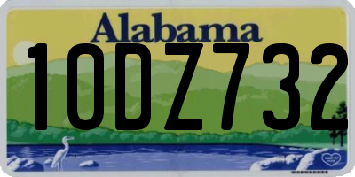 AL license plate 10DZ732