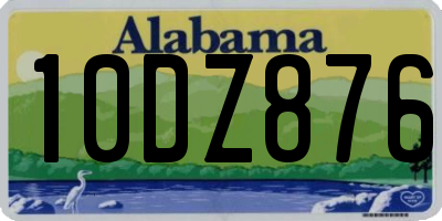 AL license plate 10DZ876