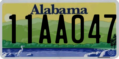 AL license plate 11AA047