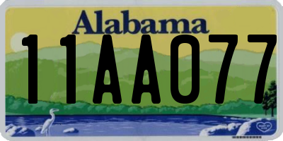 AL license plate 11AA077