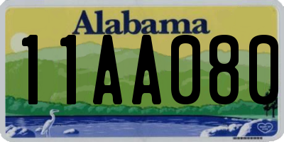 AL license plate 11AA080