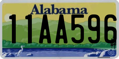 AL license plate 11AA596