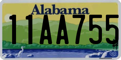 AL license plate 11AA755