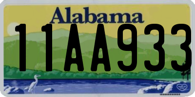 AL license plate 11AA933