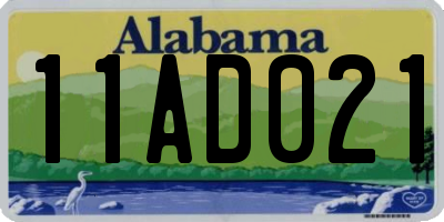 AL license plate 11AD021