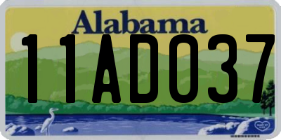 AL license plate 11AD037