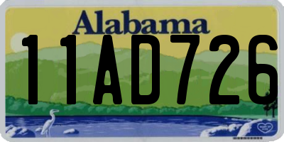 AL license plate 11AD726