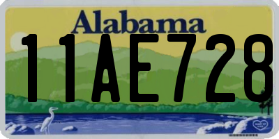 AL license plate 11AE728