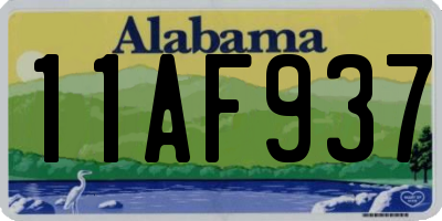 AL license plate 11AF937