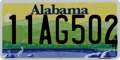 AL license plate 11AG502