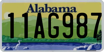 AL license plate 11AG987