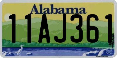 AL license plate 11AJ361