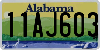 AL license plate 11AJ603