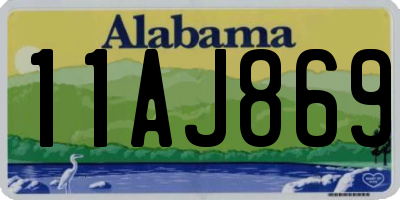AL license plate 11AJ869
