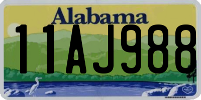 AL license plate 11AJ988
