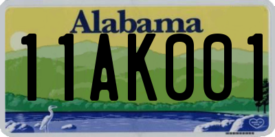 AL license plate 11AK001