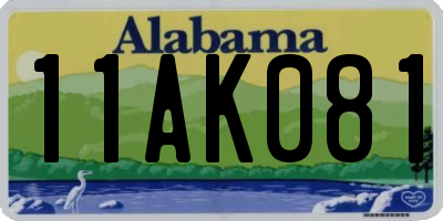 AL license plate 11AK081