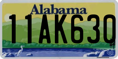 AL license plate 11AK630