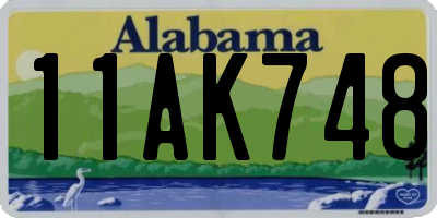 AL license plate 11AK748