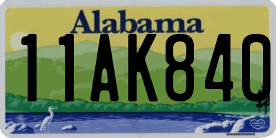 AL license plate 11AK840