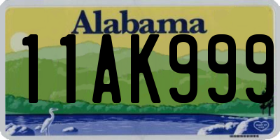 AL license plate 11AK999