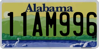 AL license plate 11AM996