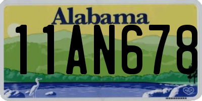 AL license plate 11AN678