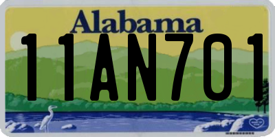 AL license plate 11AN701