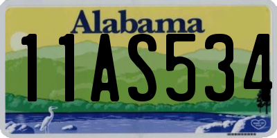 AL license plate 11AS534